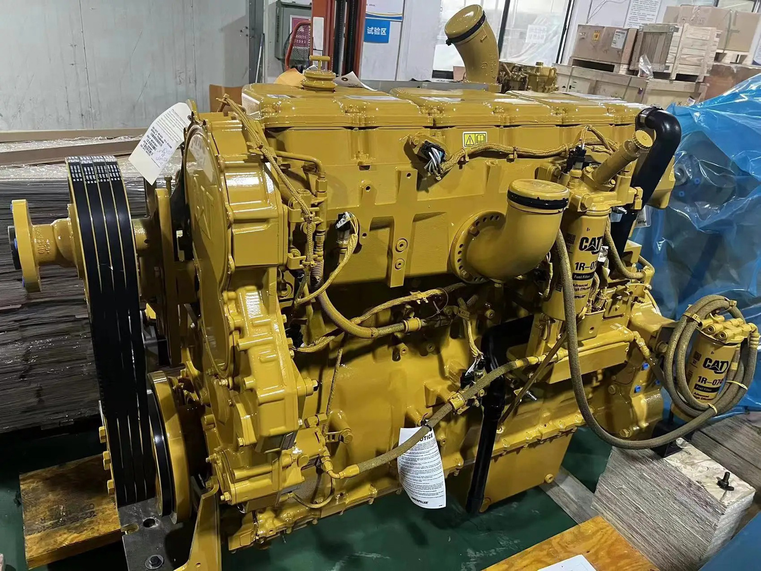 CAT C15 Industrial Diesel Engine Assembly (PN: 487-6161) photographed in SHANBO warehouse
